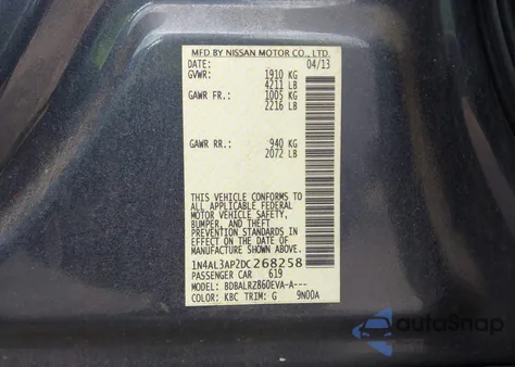 2013 Nissan Altima 2.5 S from USA, damaged, VIN 1N4AL3AP2DC268258